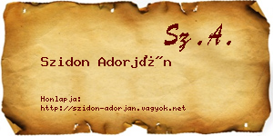 Szidon Adorján névjegykártya